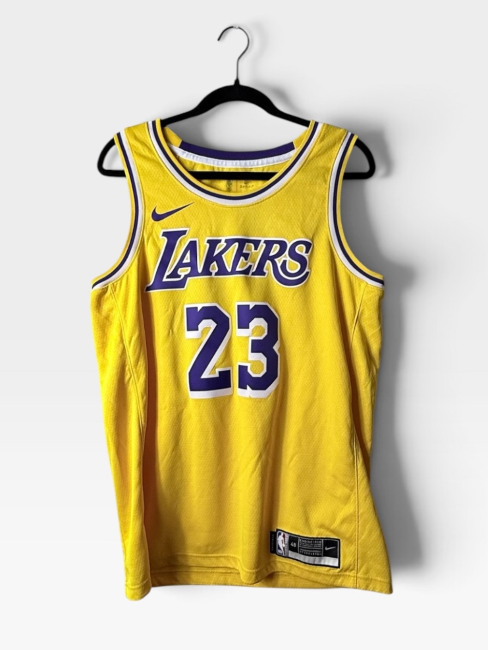 Lebron James Lakers Jersey #23 Men's Size 48 Large Nike NBA Yellow (H)